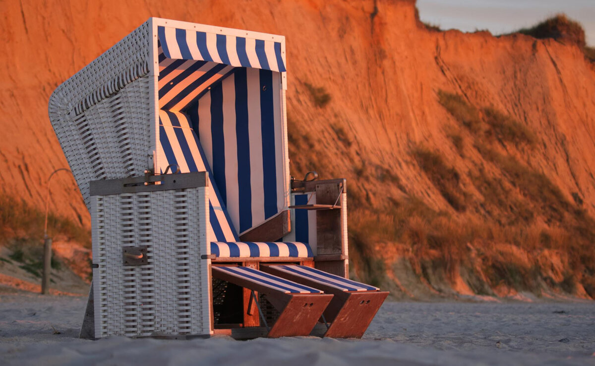 Strandkorb: klassischer Aufbau